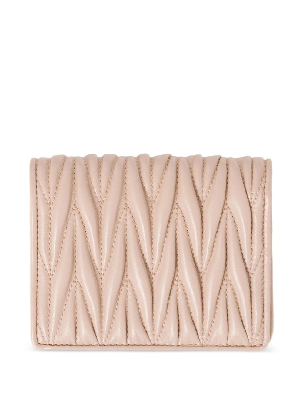 MIUMIU Small Matelassé Nappa Leather Wallet With Snap Closure Women