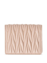 MIUMIU Small Matelassé Nappa Leather Wallet With Snap Closure Women