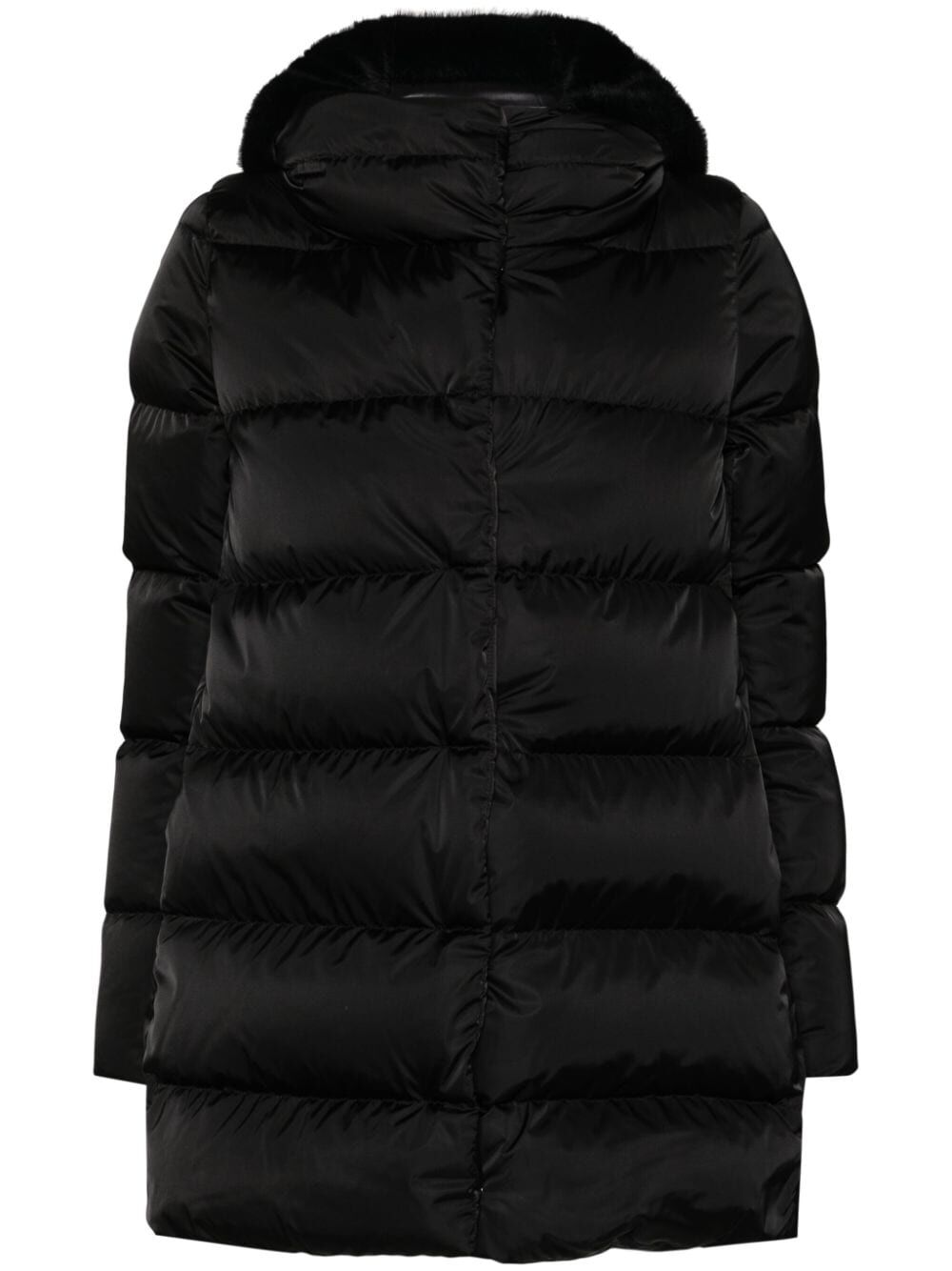 Herno Women Piumino A-Shape In Raso E Lady Alternative Fur