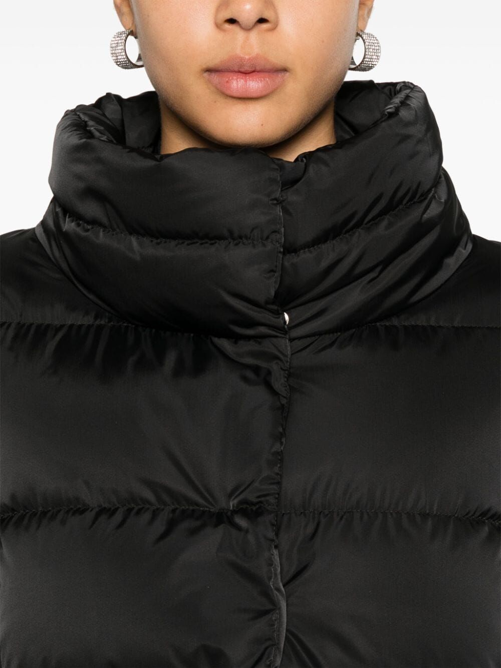 Herno Women Piumino A-Shape In Raso E Lady Alternative Fur