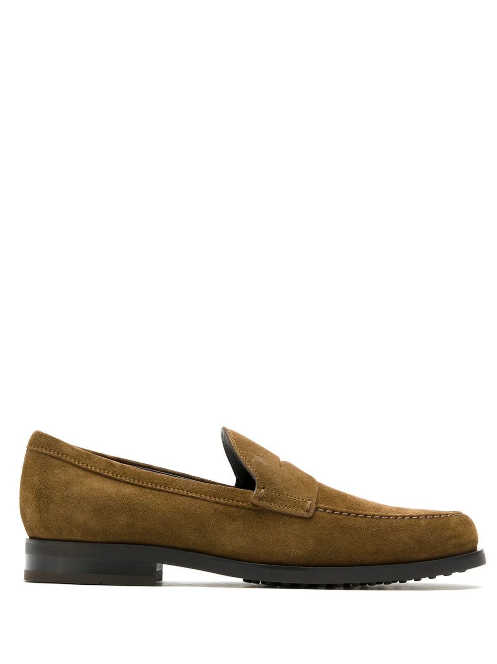 Tod's Men Suede Penny Loafers With Pebbled Rubber Outsole