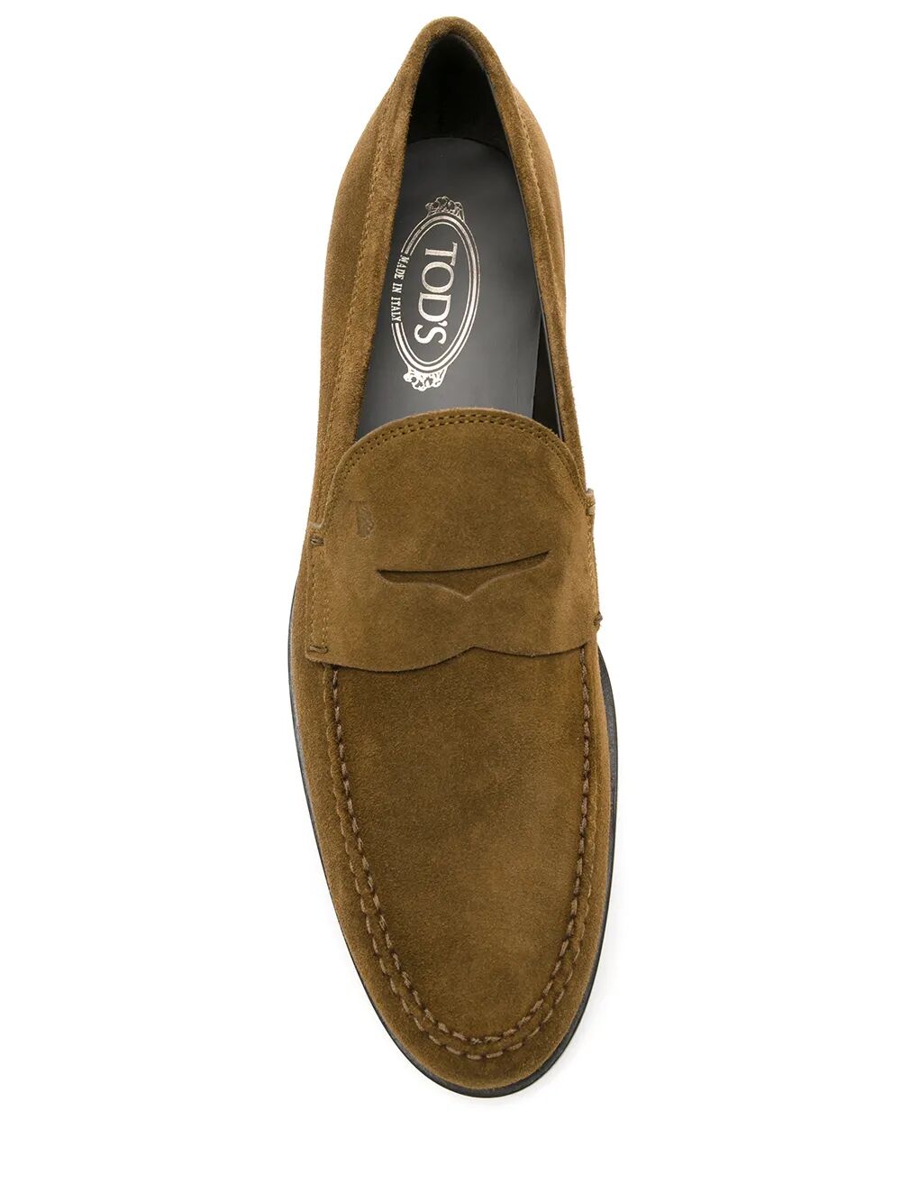 Tod's Men Suede Penny Loafers With Pebbled Rubber Outsole