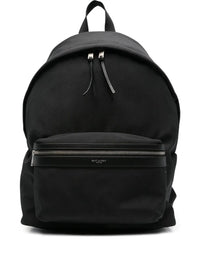 Saint Laurent Men Zaino City In Pelle Nera Matt