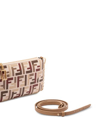 Fendi Women Ff Fabric Baguette Pouch With Chain