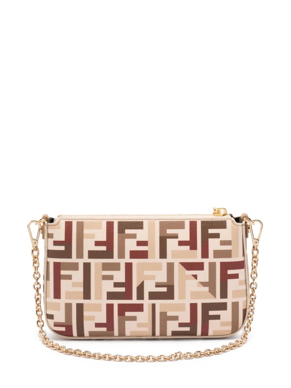 Fendi Women Ff Fabric Baguette Pouch With Chain