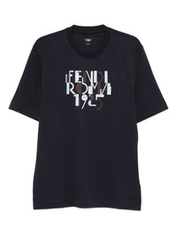 Fendi Men Fendi Roma 1925 Print Cotton T-Shirt