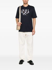Fendi Men Fendi Roma 1925 Print Cotton T-Shirt