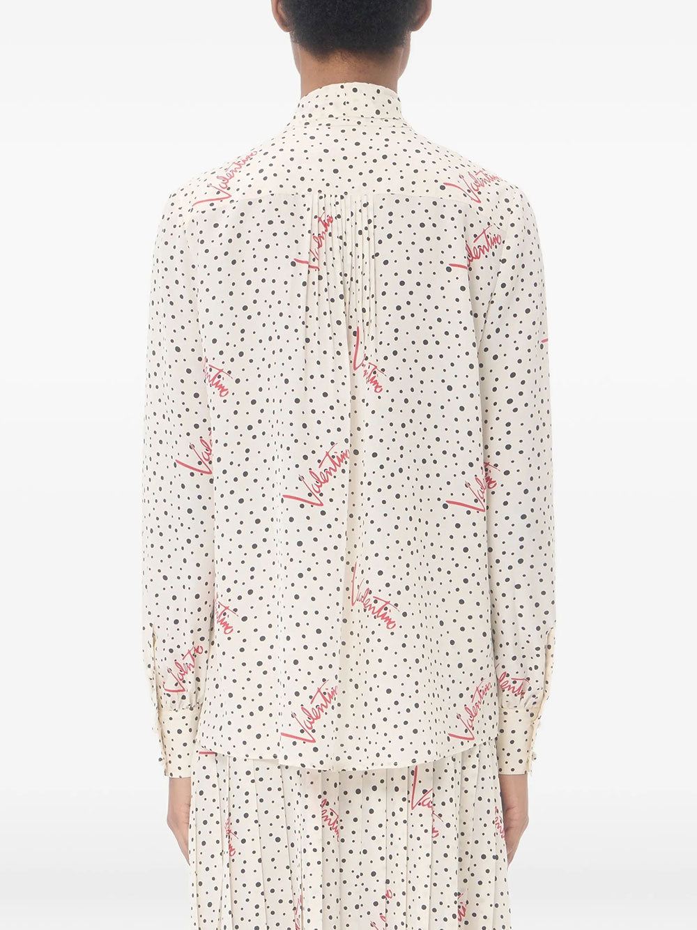 Valentino Garavani Women Camicia In Crepe De Chine Bollicine Plusdepois