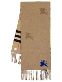 Burberry Women Sciarpa Reversibile In Cashmere Check Con Cavaliere