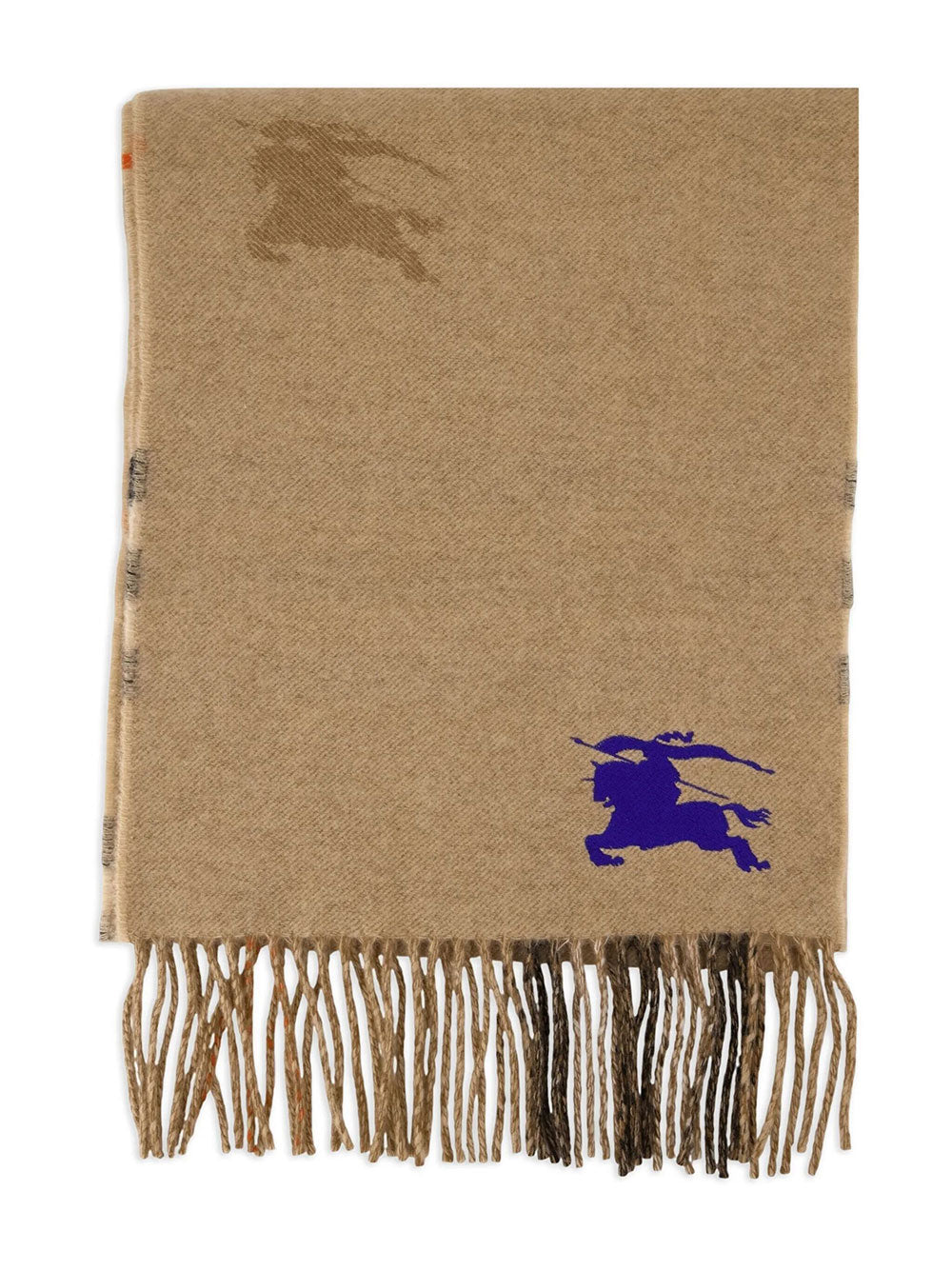 Burberry Women Sciarpa Reversibile In Cashmere Check Con Cavaliere
