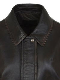 Prada Women Giacca Bomber In Pelle