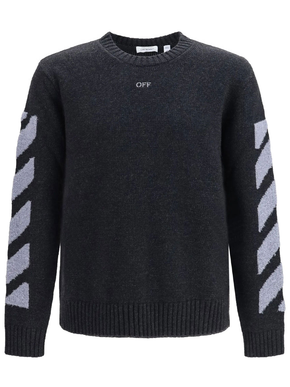 Off-White Men Diag Fuzzy Knit Crewneck