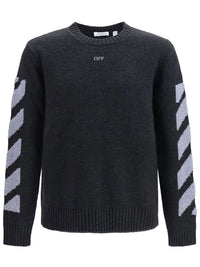 Off-White Men Diag Fuzzy Knit Crewneck
