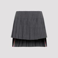 Thom Browne Low Rise Mini Narrow Pleated Skirt Women