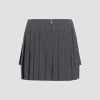 Thom Browne Low Rise Mini Narrow Pleated Skirt Women