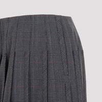 Thom Browne Low Rise Mini Narrow Pleated Skirt Women