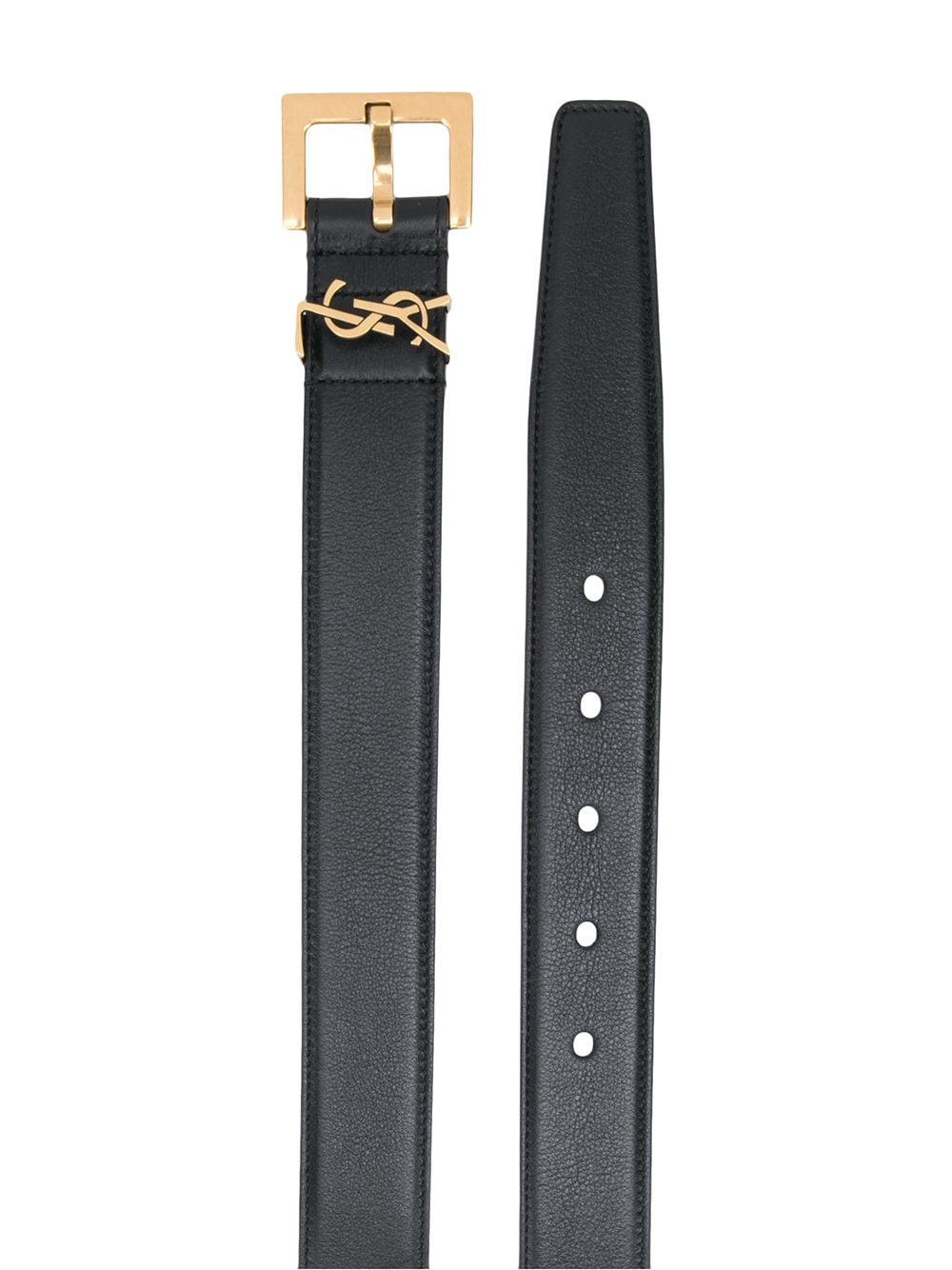 SAINT LAURENT Saint Laurent Women Cassandre Belt With Square Buckle In Smooth Leather