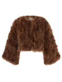 Yves Salomon Women Giacca Crop Con Piume