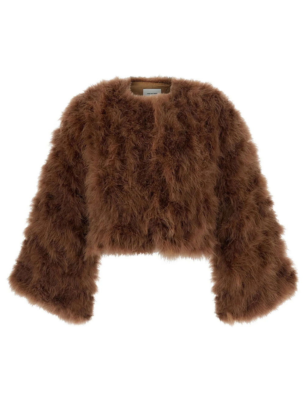 YVES SALOMON Giacca Crop Con Piume Women