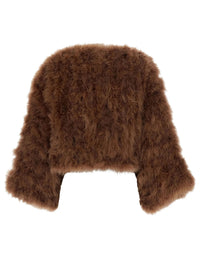 YVES SALOMON Giacca Crop Con Piume Women