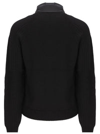 MONCLER "Grenoble": Cardigan Imbottito Con Zip In Misto Lana Women
