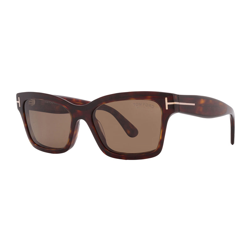 Tom Ford Sunglasses Rectangle Full Rim, Ivory Frame and Pink Mirror Lens FT108525Z