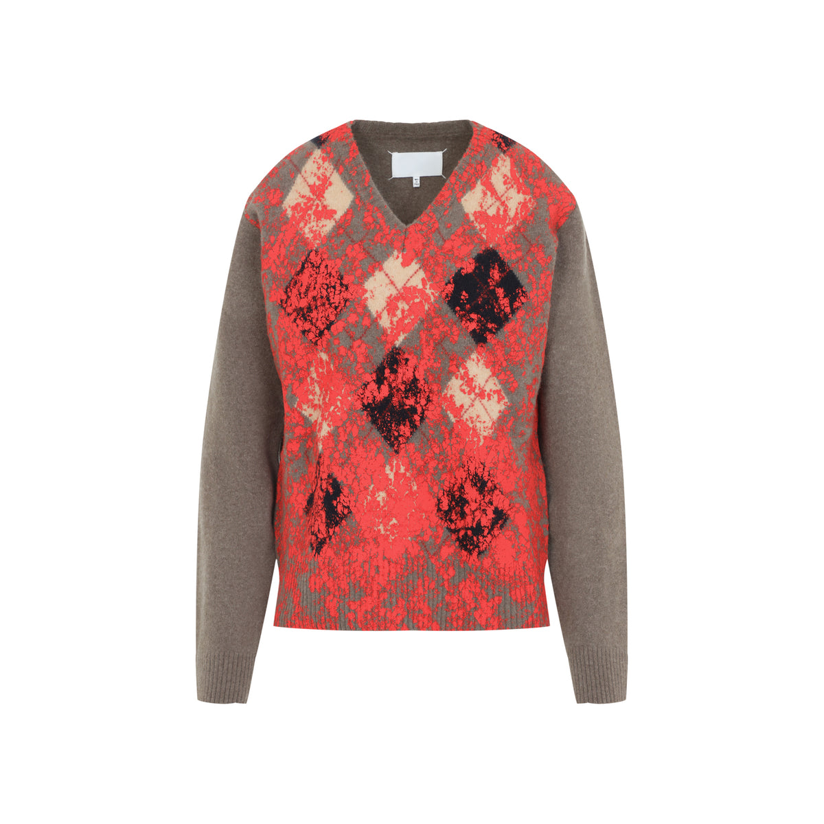 MAISON MARGIELA Maison Margiela Overpainted Argyle Sweater Unisex