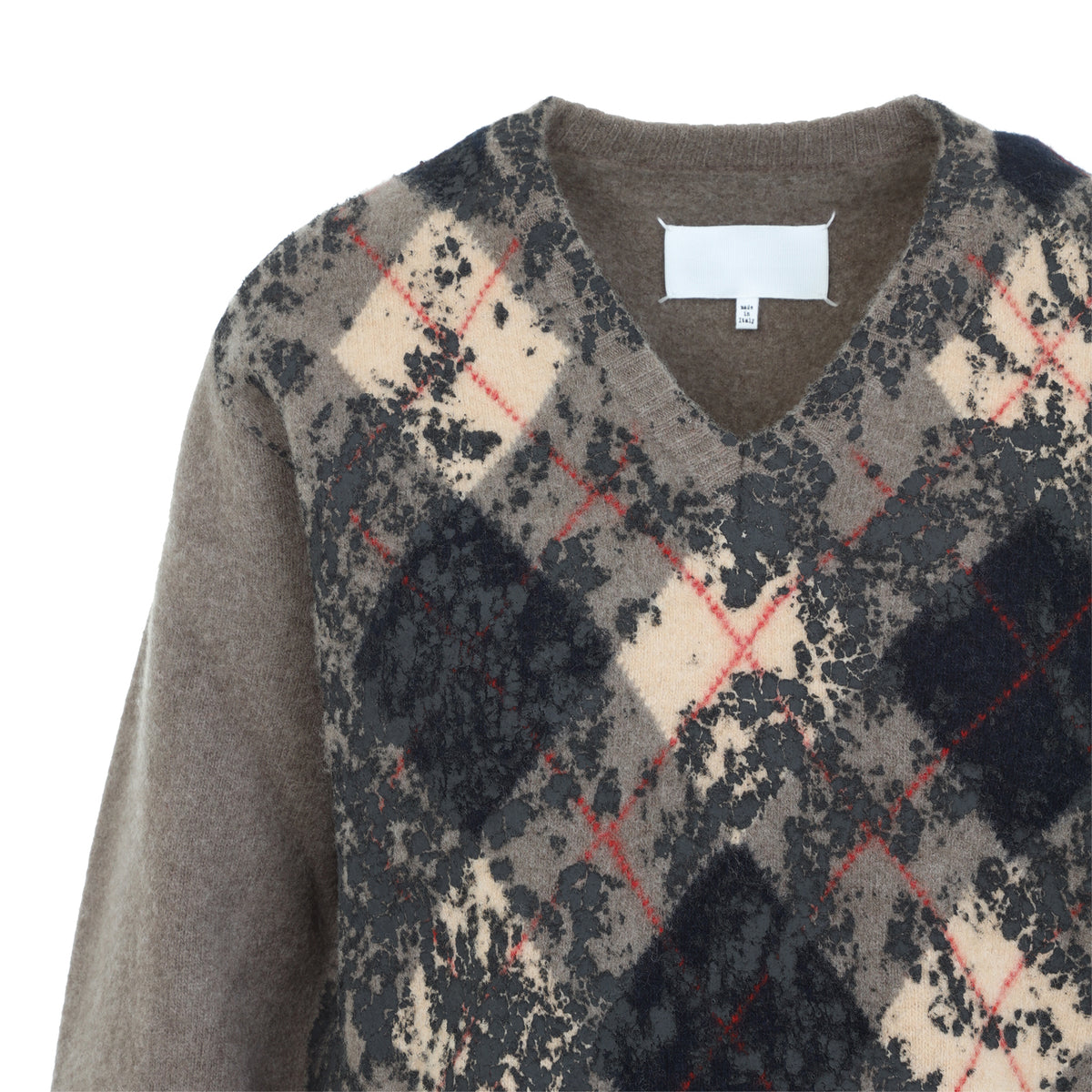 MAISON MARGIELA Maison Margiela Overpainted Argyle Sweater Unisex