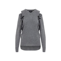 SIMONE ROCHA Simone Rocha Relaxed Cashmere Slash V-Neck Jumper W/Bow Women