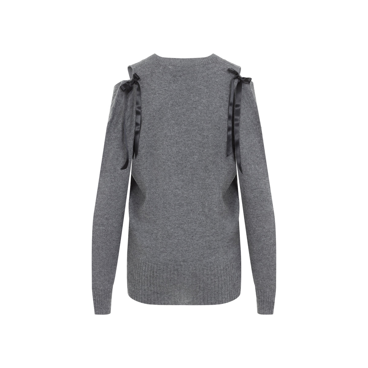 SIMONE ROCHA Simone Rocha Relaxed Cashmere Slash V-Neck Jumper W/Bow Women
