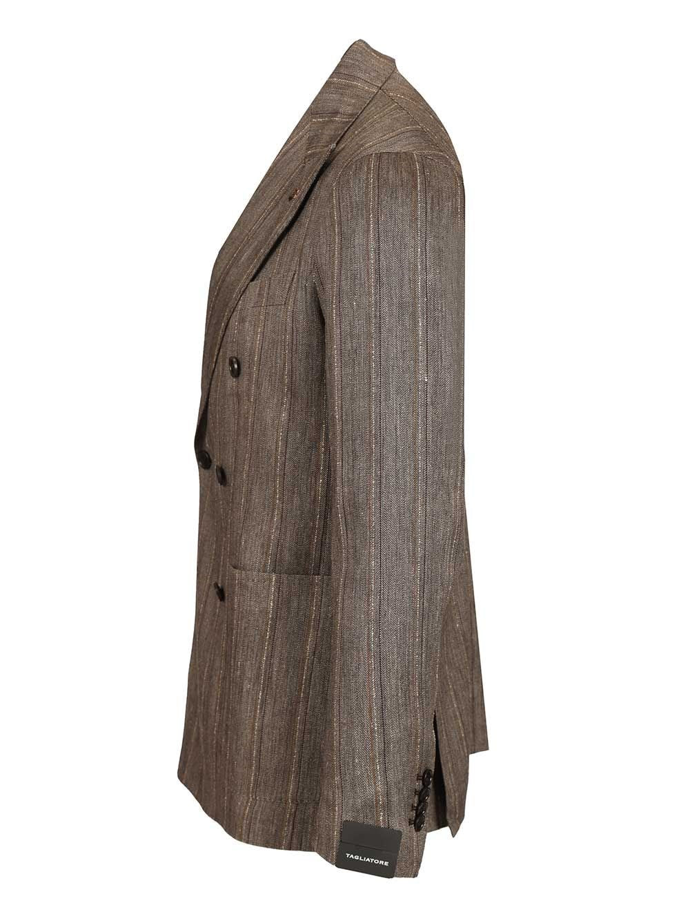 Tagliatore Tagliatore Men "Monecarlo" Double-Breasted Suit In Linen Blend