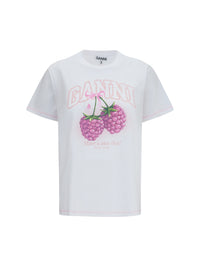 Ganni Women Cotton Raspberry T-Shirt