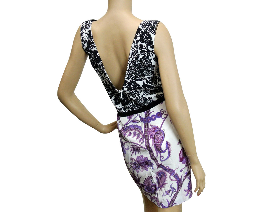 Gucci Gucci Women's V-Neck Runway Multi Color Silk Floral Dress