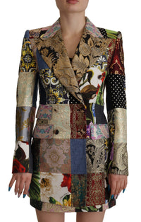 Dolce & Gabbana Dolce & Gabbana Multicolor Double-Breasted Patchwork Jacquard Blazer Women's Jacket