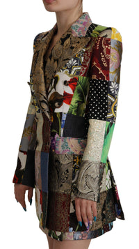Dolce & Gabbana Dolce & Gabbana Multicolor Double-Breasted Patchwork Jacquard Blazer Women's Jacket