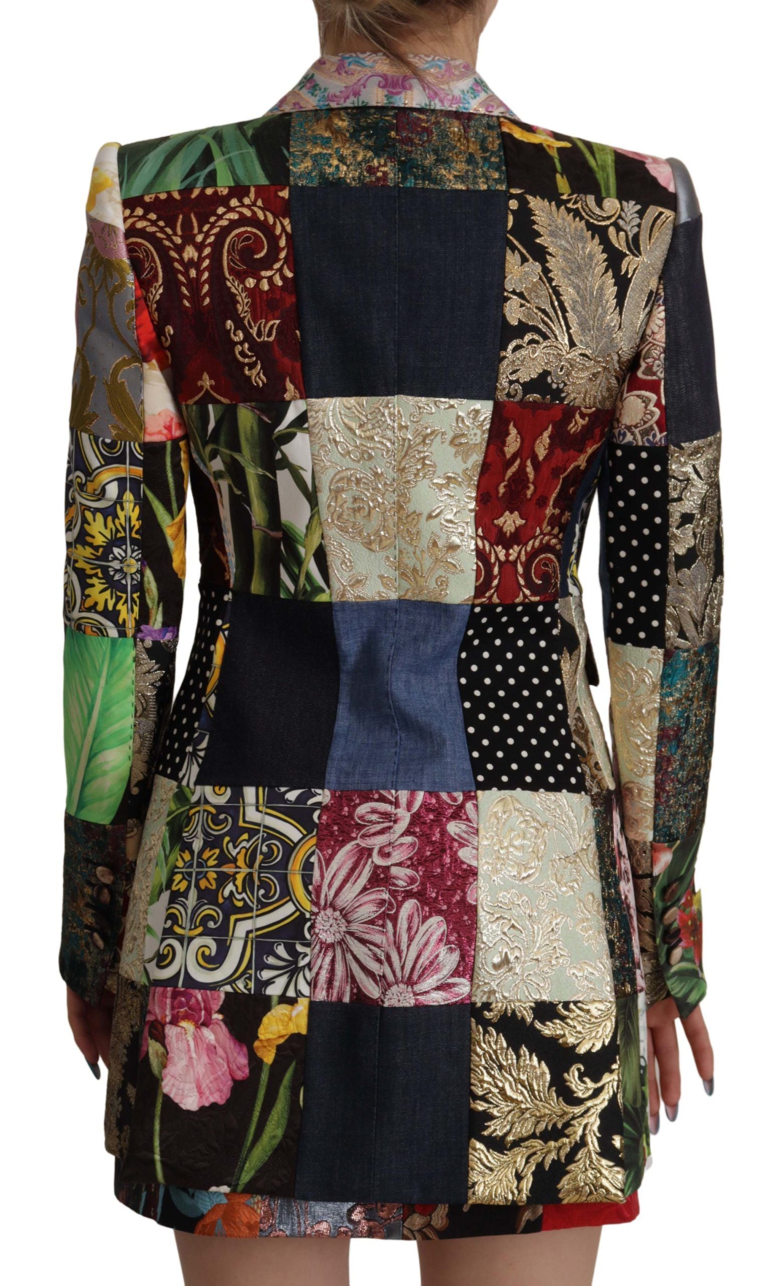 Dolce & Gabbana Dolce & Gabbana Multicolor Double-Breasted Patchwork Jacquard Blazer Women's Jacket