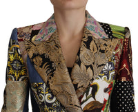 Dolce & Gabbana Dolce & Gabbana Multicolor Double-Breasted Patchwork Jacquard Blazer Women's Jacket