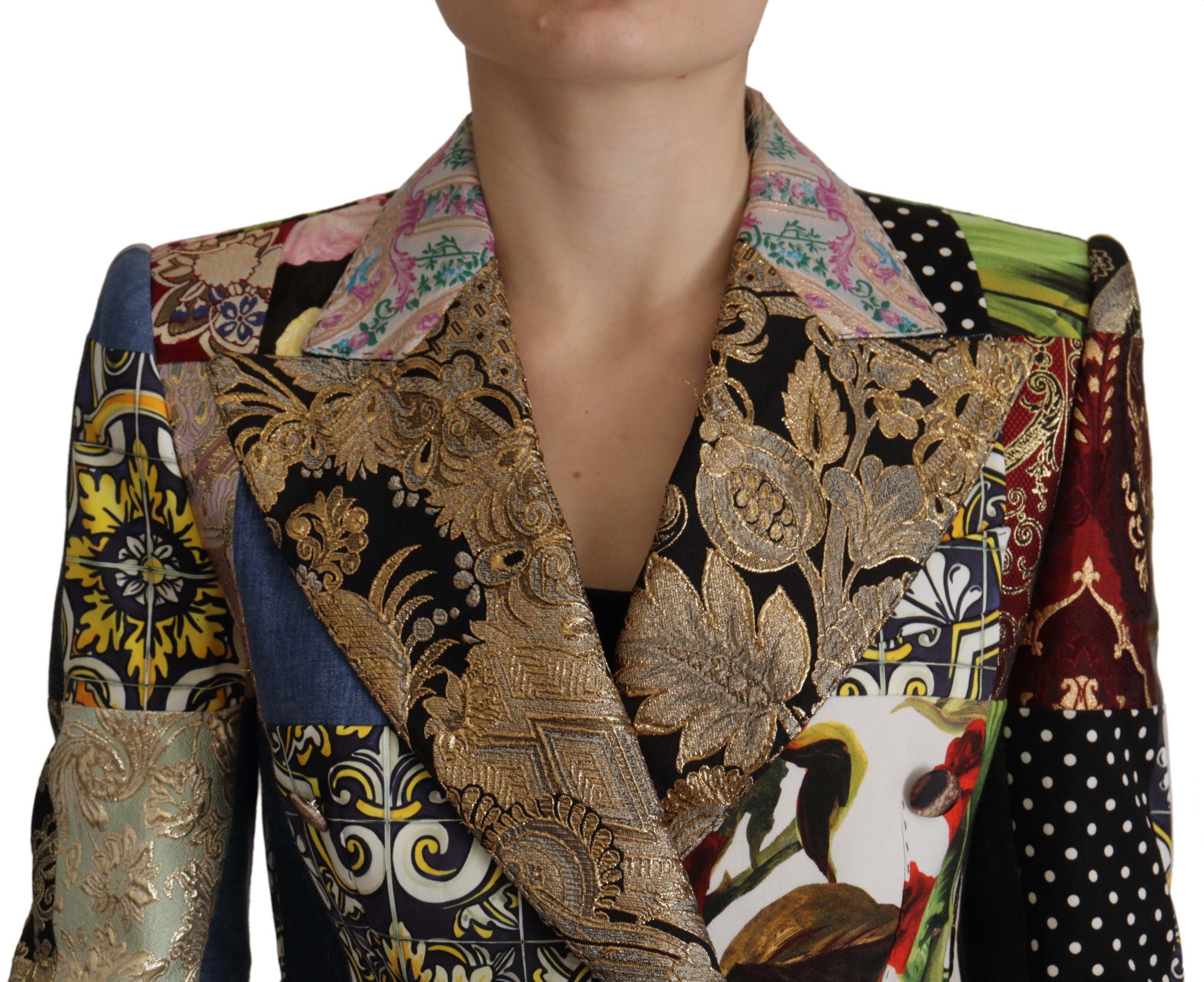 Dolce & Gabbana Dolce & Gabbana Multicolor Double-Breasted Patchwork Jacquard Blazer Women's Jacket