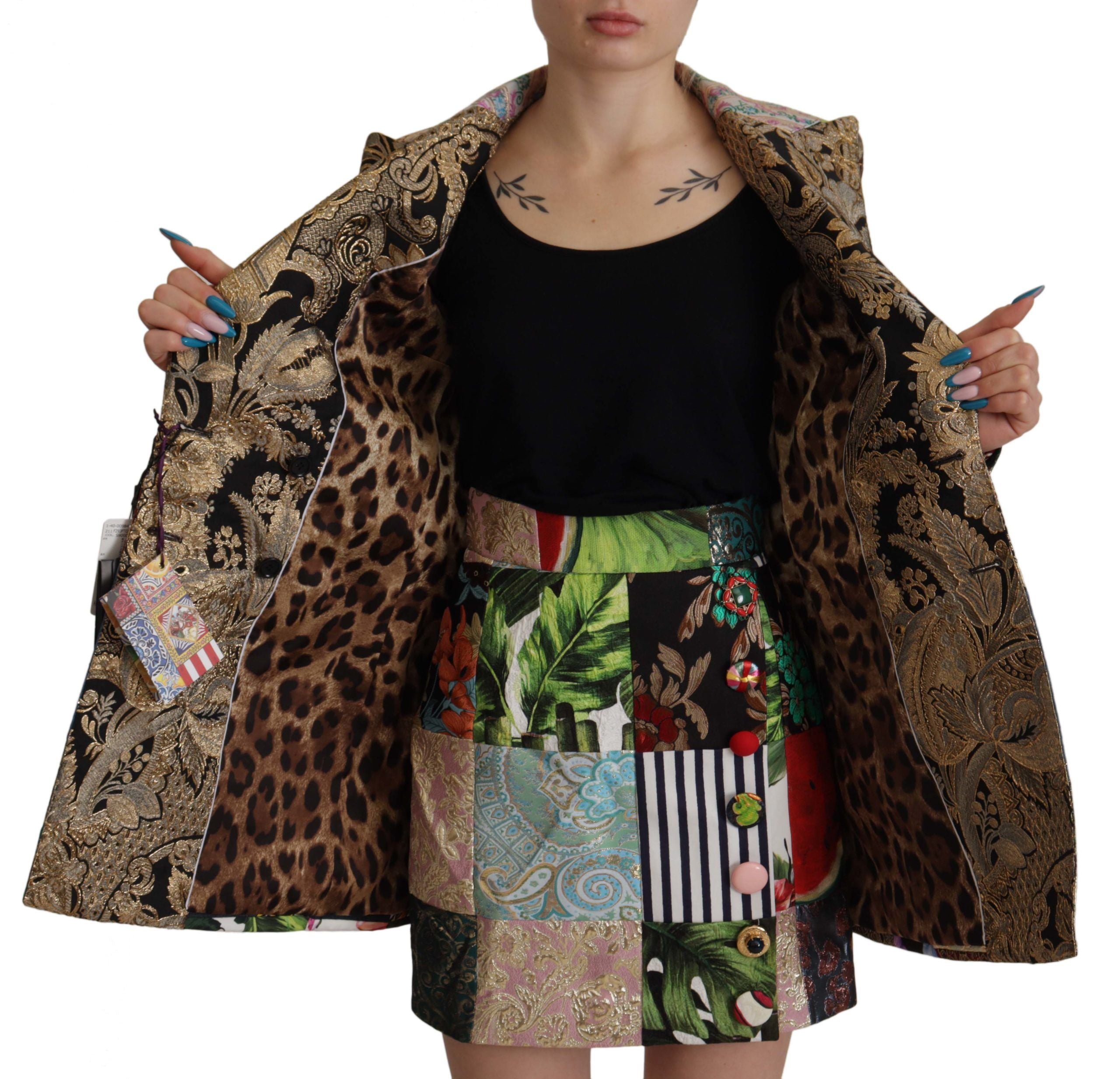 Dolce & Gabbana Dolce & Gabbana Multicolor Double-Breasted Patchwork Jacquard Blazer Women's Jacket