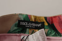 Dolce & Gabbana Beige Floral Dress Formal High Waist Women's Pants