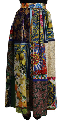Dolce & Gabbana Multicolor Patchwork Sicily Long Maxi Women's Skirt