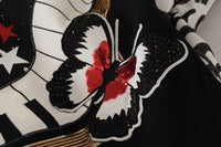 Dolce & Gabbana Black Love Clock Sequined Piano Women's Skirt