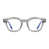 Tom Ford Eyeglasses Oval Full Rim, Shiny Black Frame and Clear Blue Light Block Lens FT5961-B001