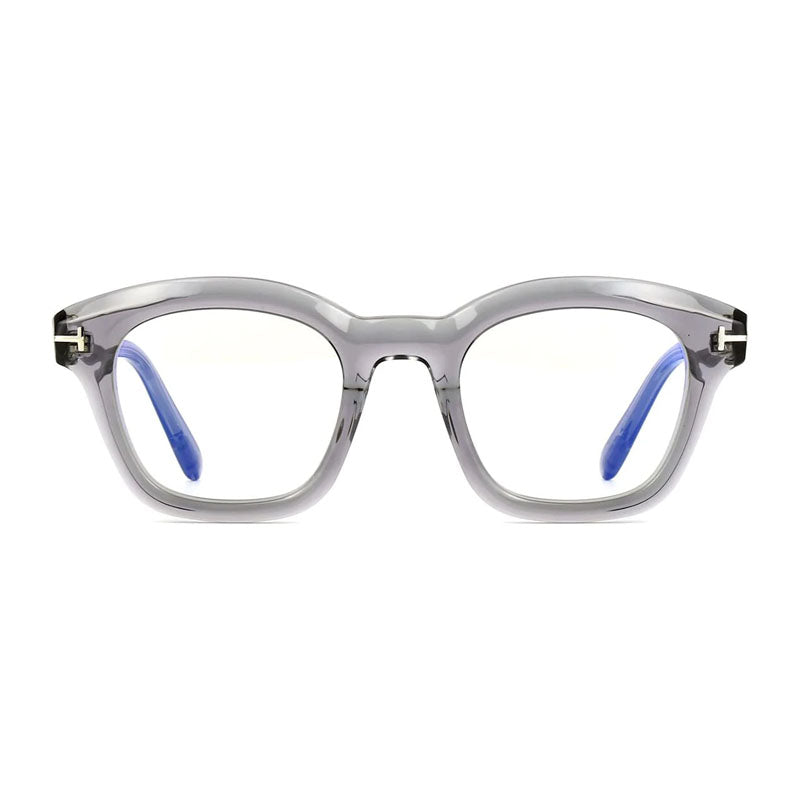 Tom Ford Eyeglasses Oval Full Rim, Shiny Black Frame and Clear Blue Light Block Lens FT5961-B001