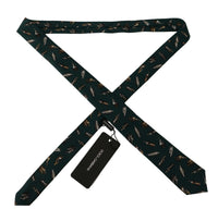 Dolce & Gabbana Dolce & Gabbana Black Bottle Fantasy Print Silk Adjustable Accessory Men's Tie