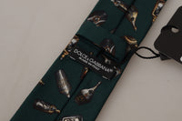 Dolce & Gabbana Dolce & Gabbana Black Bottle Fantasy Print Silk Adjustable Accessory Men's Tie