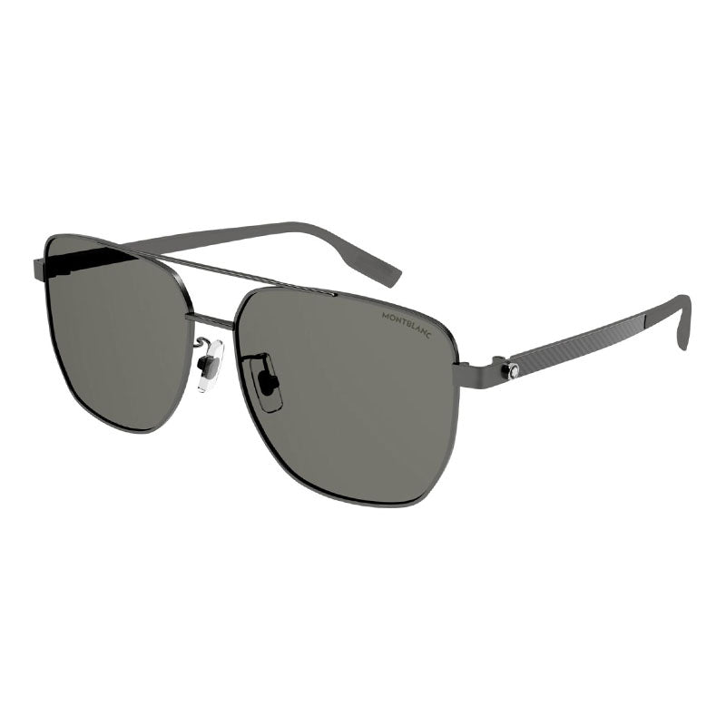 Montblanc Sunglasses Square Full Rim, Grey Frame and Grey Lens MB0184SK002