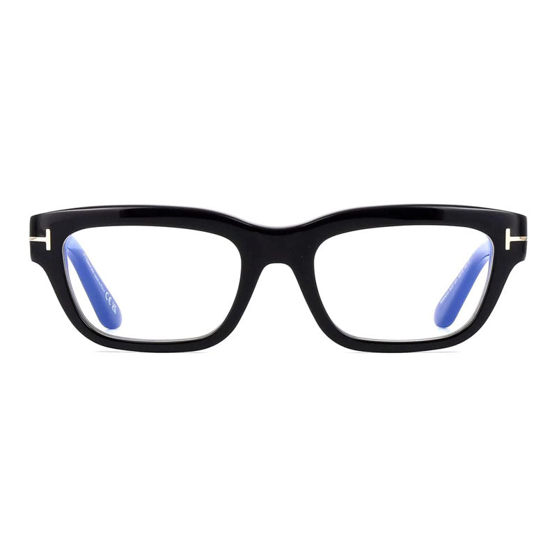 Tom Ford Tom Ford Eyeglasses Round Full Rim, Coloured Havana Frame and Clear/Blue-Light Block Lenses Lens FT6045-B055