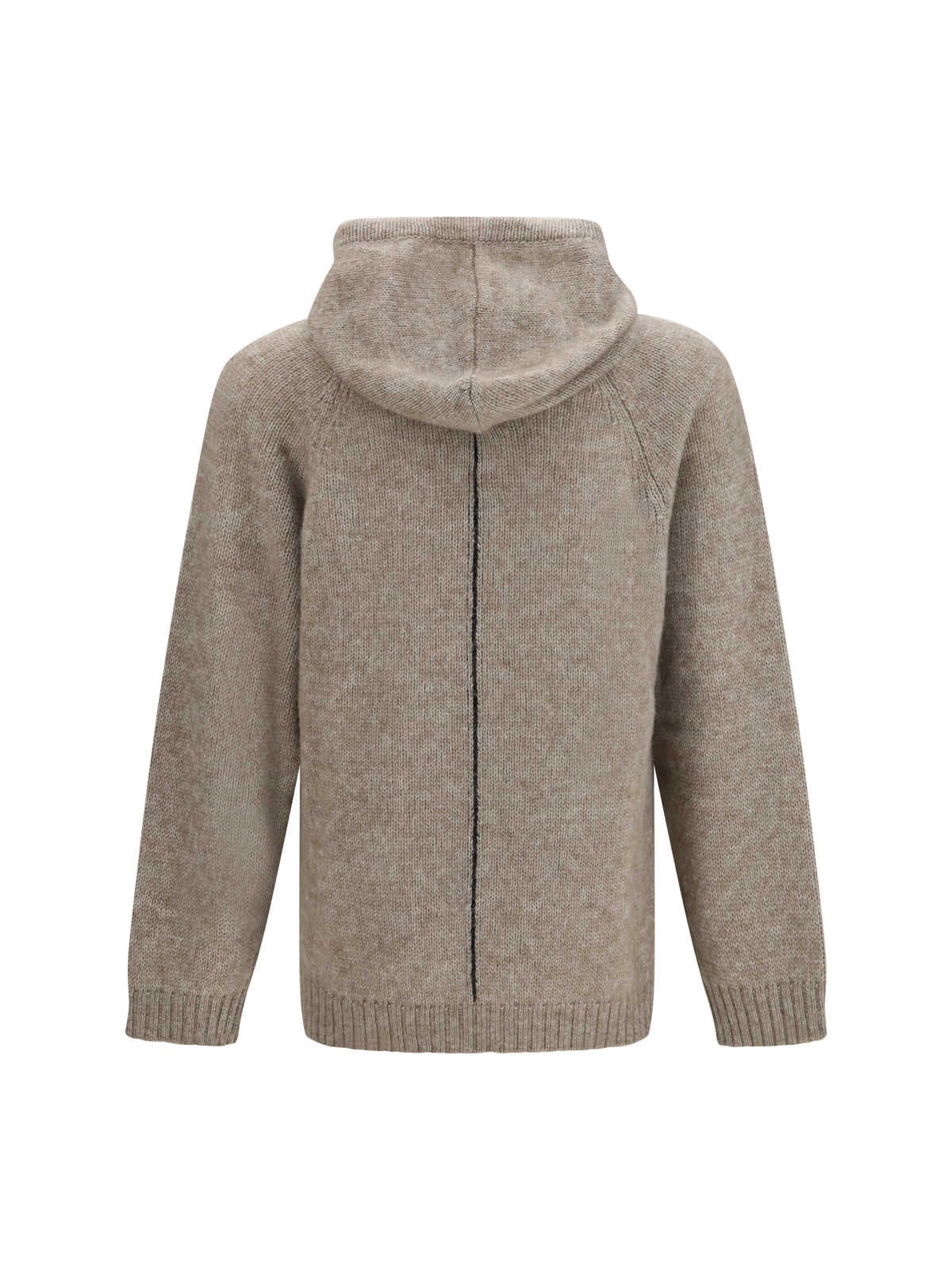 Giorgio Armani Men Alpaca-Knit Hooded Sweatshirt With Contrasting Trims