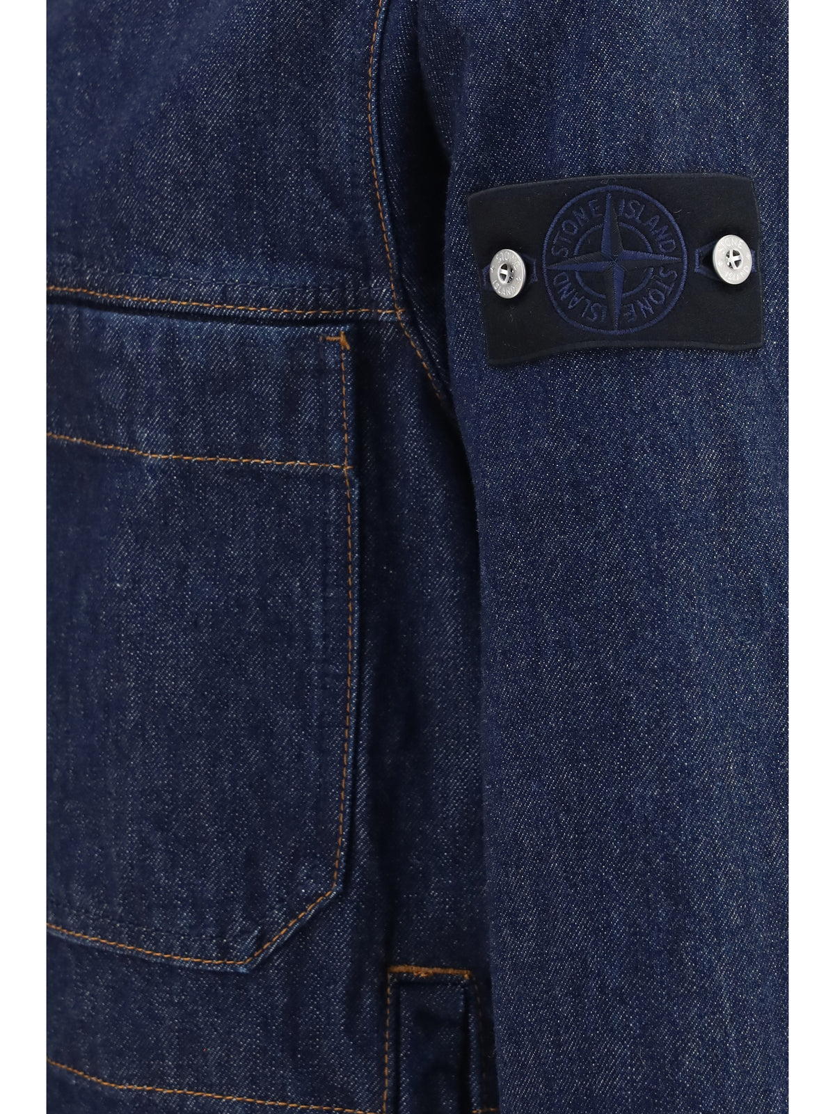 Stone Island Men Denim Biker Jacket